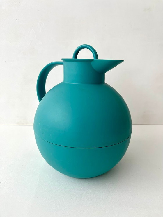 Image 1 of Alfi turquoise jug, Denmark postmodern insulated jug, thermos flask, 80s design