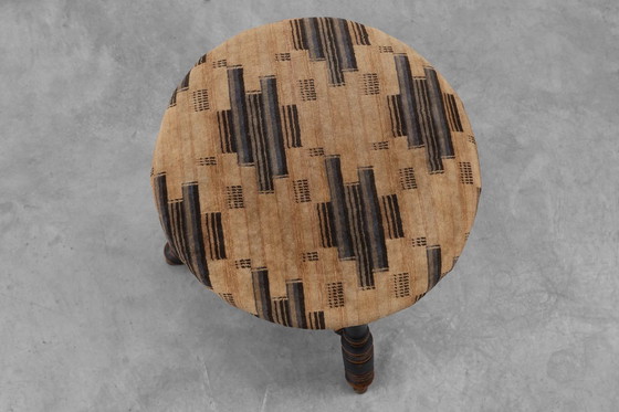 Image 1 of Taburete de piano ajustable Art Déco con tapizado original, Francia, década de 1920