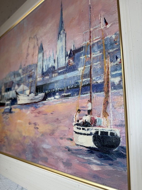 Image 1 of Dipinto ad olio marino nei toni del rosa