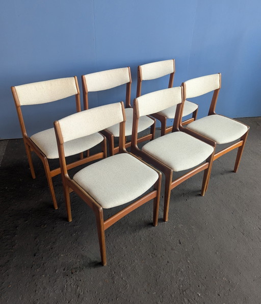 6 sillas de comedor Erik Buch como nuevas, Dinamarca
