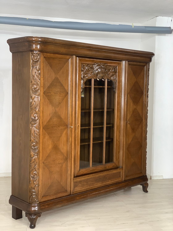 Image 1 of Wilhelminian style bookcase living room cupboard antique around 1900