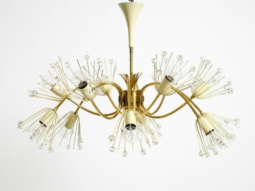 Rare, beautiful brass chandelier by Emil Stejnar for Rupert Nikoll | Mid Century Modern