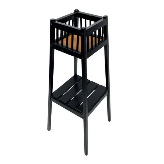 Image 1 of Vintage wooden stand/flower stand – 1960s/1970s, modernist design, 80 cm