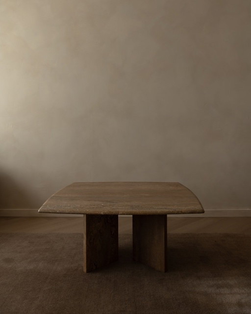 Vintage travertine coffee table, 1970s