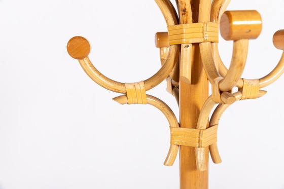 Image 1 of Italian Bamboo-Rattan coat hanger, 1980’s