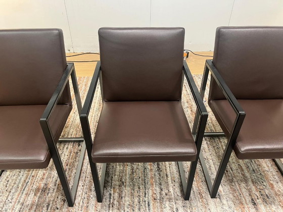 Image 1 of NIEUWSTAAT 4x Leolux Window Eetkamerstoel Leer