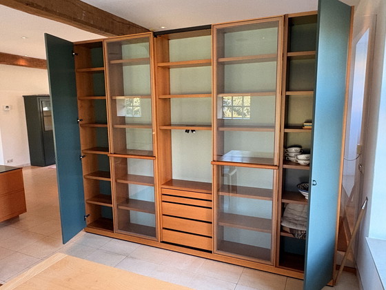 Image 1 of Mobile espositivo e portaoggetti bifacciale - Modernismo italiano in legno e lacca