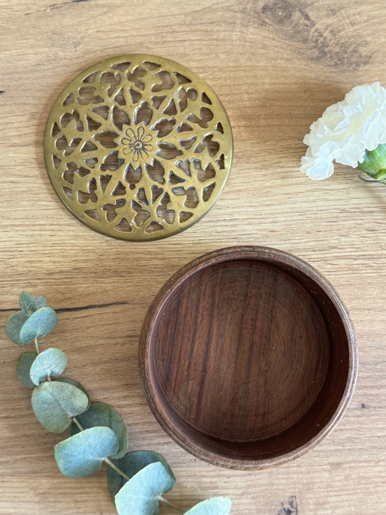 Image 1 of Wooden and brass box
