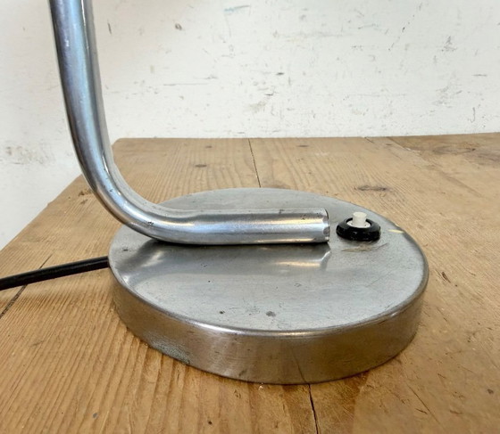 Image 1 of Vintage groene emaille bankierslamp, jaren 1950