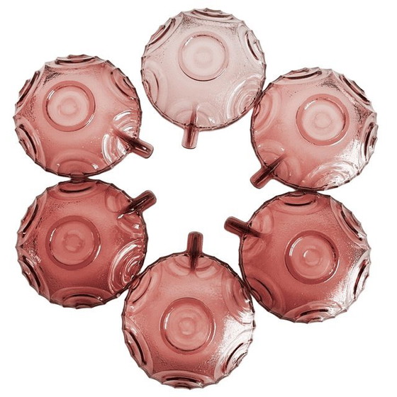 Set of Six Art Deco Aperitif Dishes Amethyst Glass Purple 1930s – Crockery (photo 10 of 12)