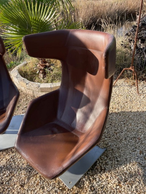 Paar Moroso-Drehsessel im italienischen Design