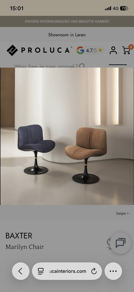 Image 1 of Sedia Baxter Marilyn - Arancione Kashmire Terre