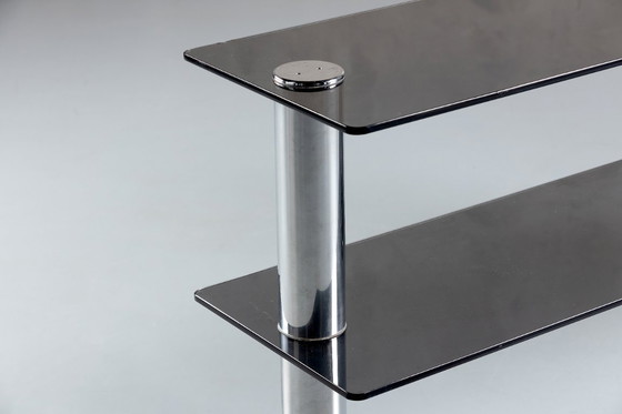 Image 1 of Smoked Glass And Aluminium Sideboard, Italy , 1970’s