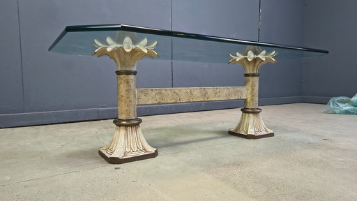 Vintage cast iron flower coffee table, 1960s