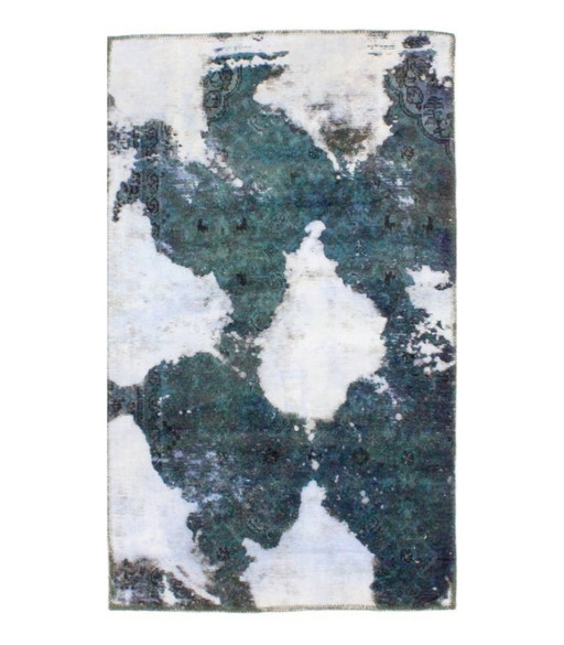 Oriental Hand-Knotted Vintage Art Classic & Relief Design 123 x 78 cm Blue, Black Color