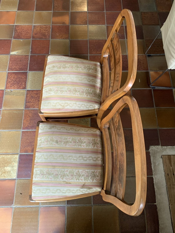 2 Sillas de comedor, Textil, Madera, Marrón (foto 9 de 9)