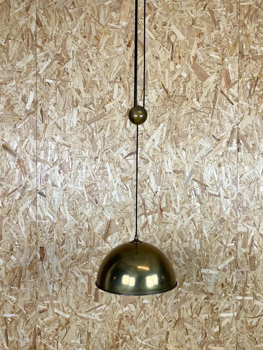 Lampe des années 70 Plafonnier Florian Schulz Posa Laiton Brass Pendant Lamp 70s