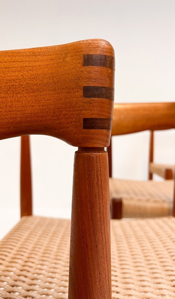 Image 1 of Gereviseerde Set Van 4 Papercord Stoelen Van H. Klein Voor Bramin, 1960's