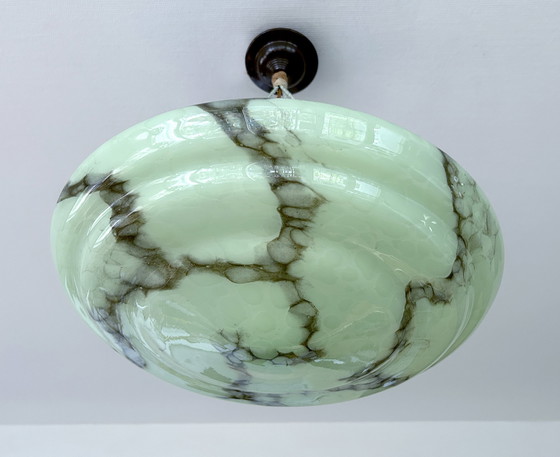 Image 1 of Art Deco Glas & Bakeliet Hanglamp