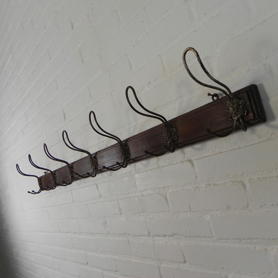Image 1 of Wall Coat Rack With 7 Hooks With Gargoyles