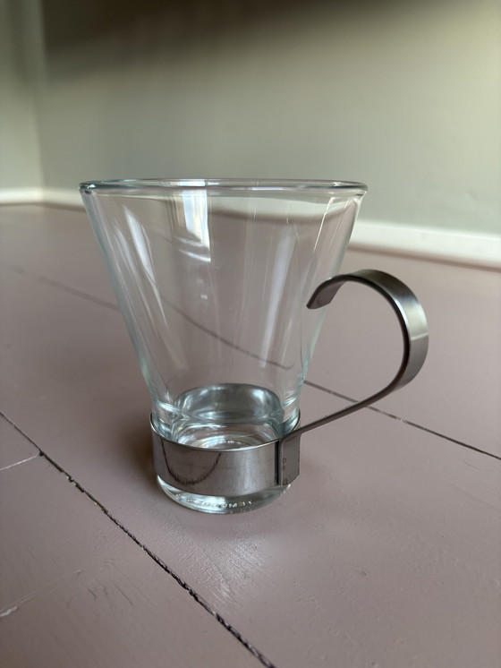 Image 1 of 4 vasos (de té) con asa de acero inoxidable