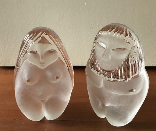 2 Kristallfiguren von Adam und Eva