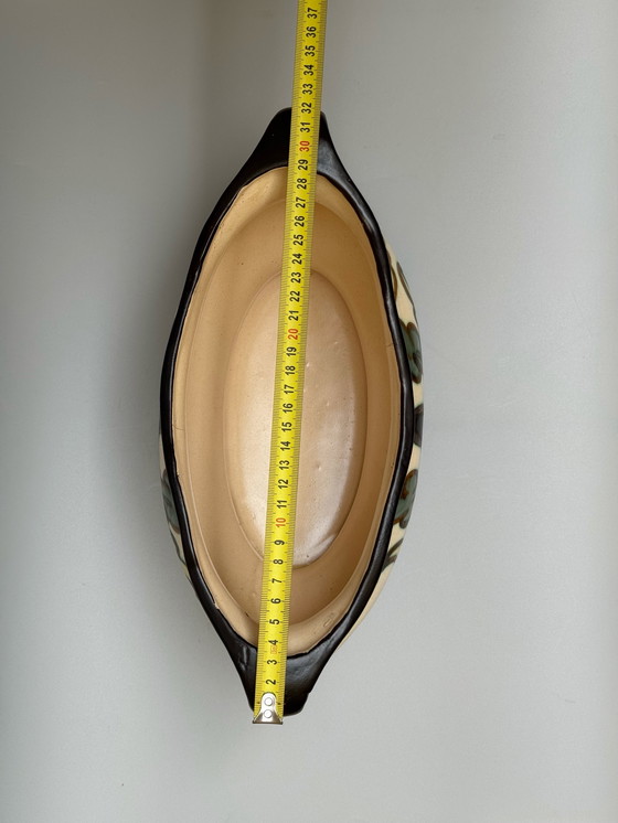 Image 1 of  Art Deco Hand-Painted Jardinière by C.M. Bergen, Belgium (c. 1920s–1930s) 