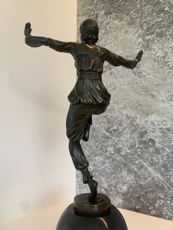 Image 1 of Statua in bronzo Art Déco di una ballerina di Pierre Lauel