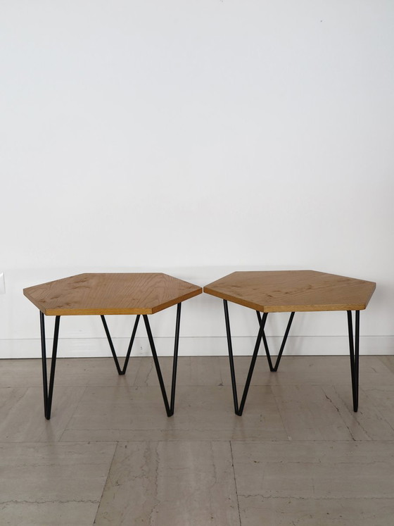 Tables basses de Gio Ponti pour Isa, Italie, années 50, lot de 2 – Bois, Métal (photo 4 of 12)