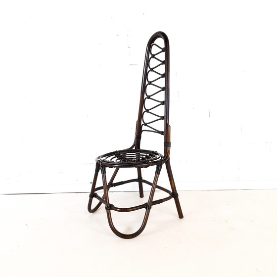 Image 1 of Sedia vintage in bambù/canna marrone scuro Rohe Noordwolde anni '60