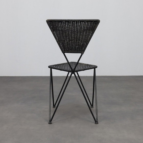 Image 1 of Seltenes Paar „Sonett“-Stühle aus Metall und Korbgeflecht von Karl Fostel Seniors, Erben, Österreich, 1950er Jahre