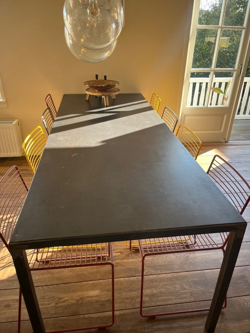Prachtige Zwart Stalen Industriële Tafel Loods 5, 90x230cm