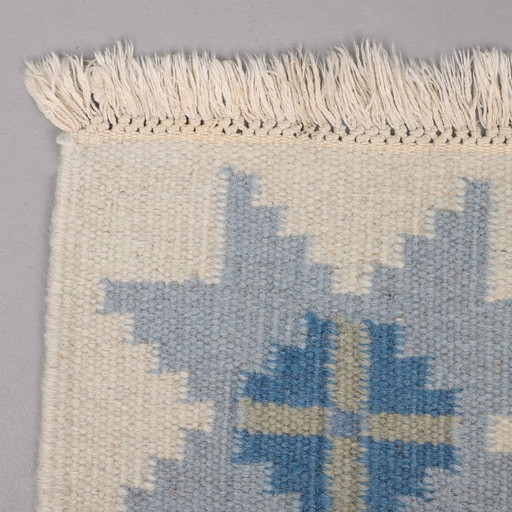 Swedish wool Röllakan rug - 240 x 170 cm - hand-woven, 1960s