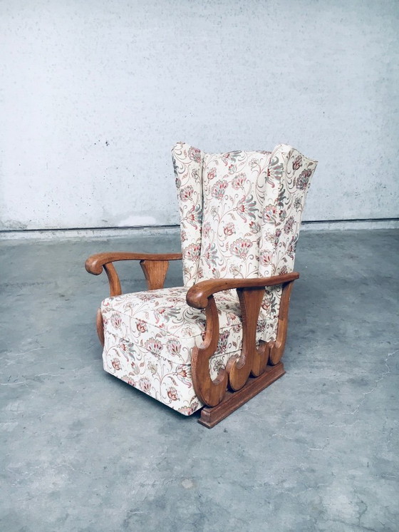 Image 1 of Ensemble de fauteuils à oreilles haut de style début XXe siècle