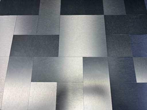 Vintage salontafel van lak en aluminium, jaren 70.