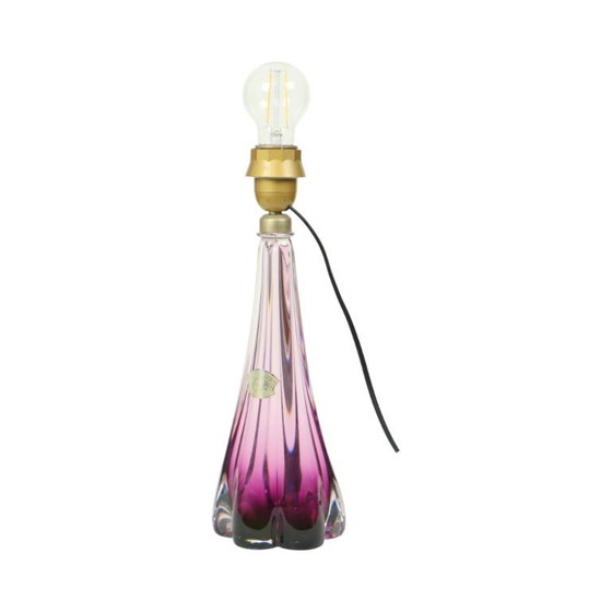 Image 1 of Purple Crystal Table Lamp Val Saint Lambert