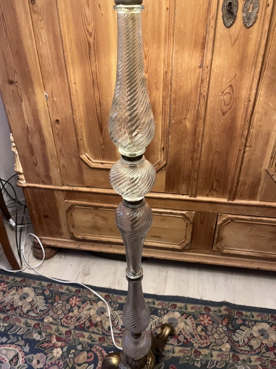 Magnifica lampada da terra vintage in stile Hollywood Regency / design in vetro italiano – Lampade da terra (photo 10 of 15)