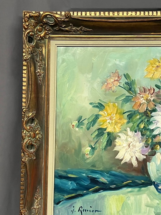 Stilleven met bloemen, gesigneerd. – Schilderijen & Tekeningen, Canvas (photo 3 of 10)