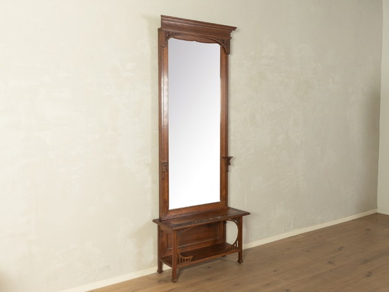 Specchio Art Nouveau, appendiabiti del 1900 circa – Legno (photo 2 of 5)
