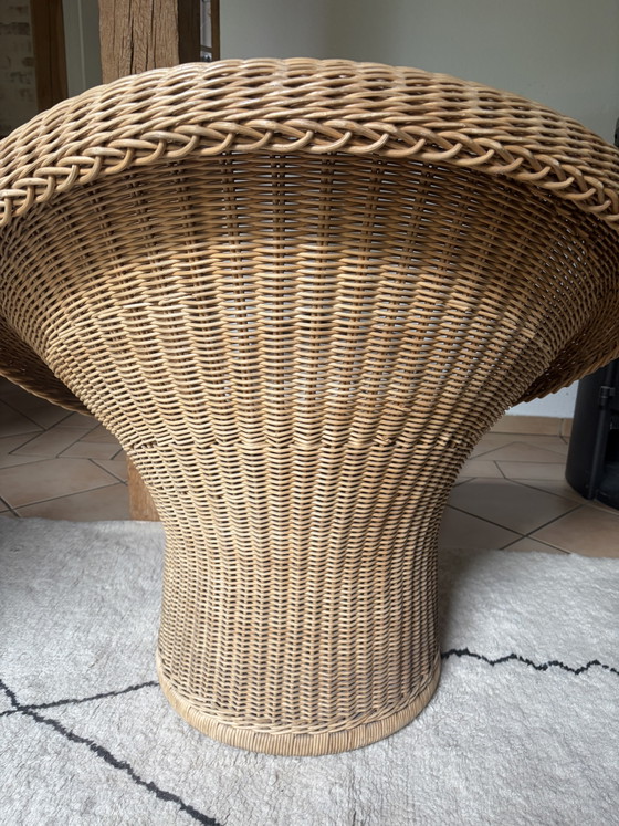 Sedia vintage in vimini Eiermann optics E10 – Egon Eiermann Von Murmann, Poltrone, Rattan, Wicker (photo 7 of 10)