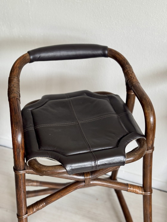 Image 1 of Vintage Bamboo Barstools Horsnaes Denmark 1970s