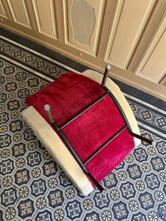 Image 1 of Zeldzame Franse lounge stoel door François Letourneur Uitgegeven door Maurice Mourra, Parijs jaren 50