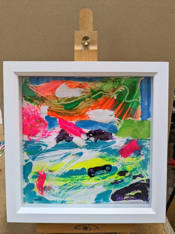 Image 1 of Paesaggio marino di Brisons Cape Cornwall, dipinto originale di Nigel Waters, arte espressionista