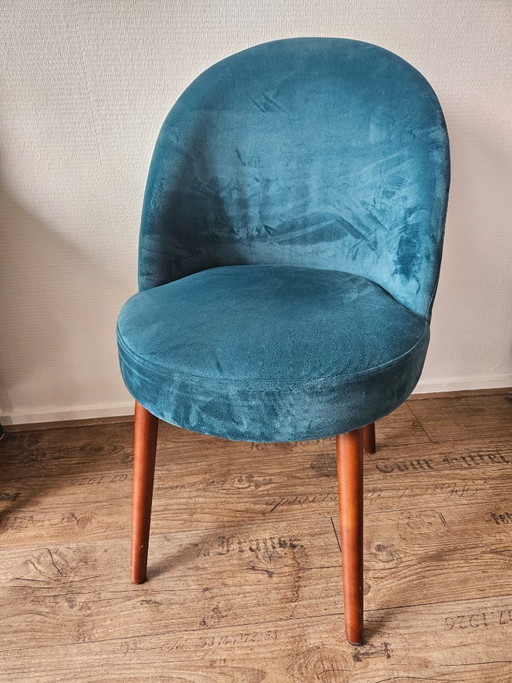 Fauteuil en velours pétrole Dutchbone Barbara