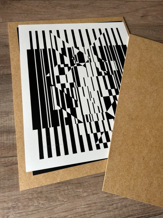 Set 6 Op Art Prints by Victor Vasarely - "Linéaires" (Éditions du Griffon,1973), Lithographs & prints, Paper (photo 18 of 20)