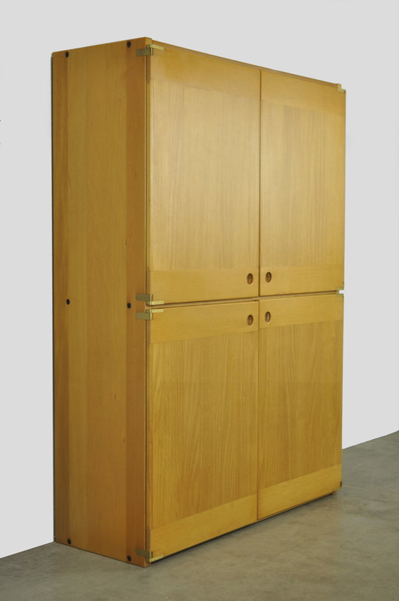 Image 1 of Armoire de rangement italienne vintage du 20e siècle en hêtre par IBISCO, 1970