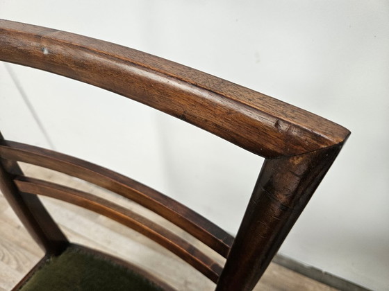 Art Deco eetkamerstoelen van walnoothout en stof, 1940 – Wood, Klassiek (photo 7 of 13)