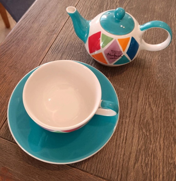 Image 1 of Service à thé « Tea for One » peint à la main par Whittard of Chelsea,