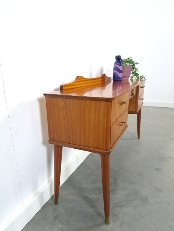Image 1 of Side table with drawers and brass details from Sweden, children's desk