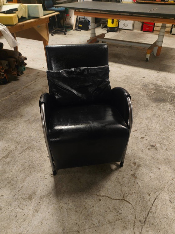 Gelderland 6020 Fauteuil in Zwart Leder, Jan des Bouvrie – Leather (photo 7 of 14)